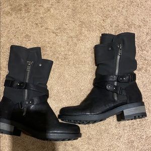 Black boots. Calf height